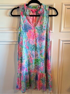 Lilly Pulitzer Malone Dress Celestial Blue Cay To My Heart XXS EUC
